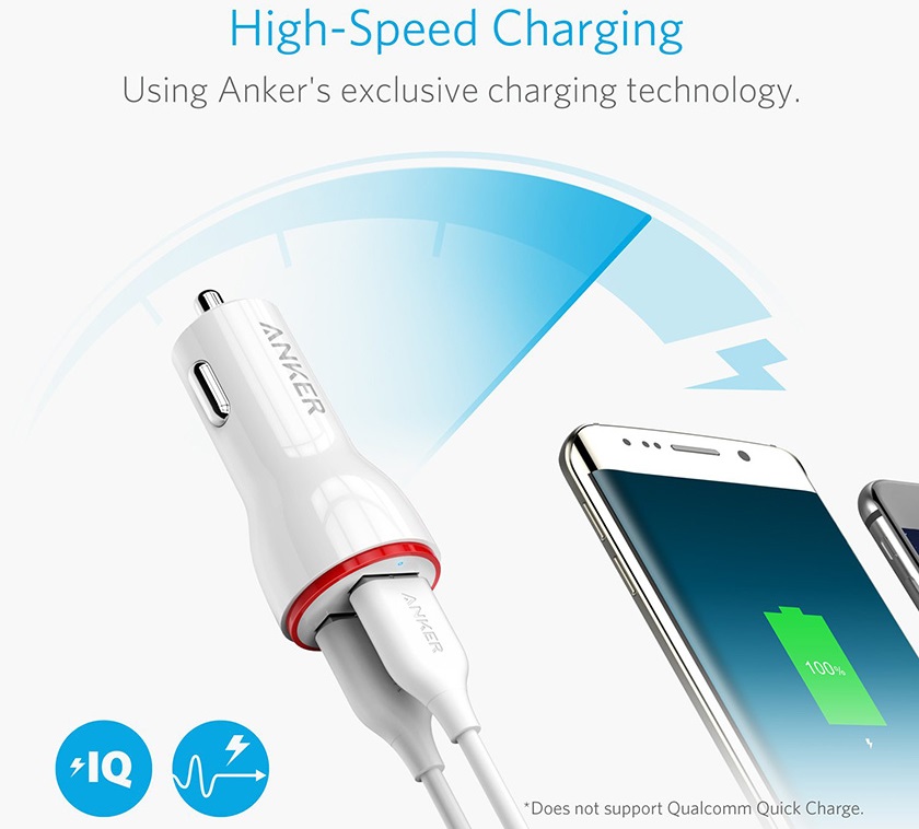 Anker Powerdrive 2 cổng có tốc độ sạc nhanh