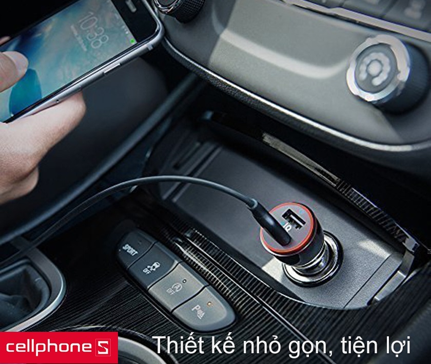Sạc ô tô Anker Powerdrive 2 24W sở hữu một thiết kế nhỏ gọn