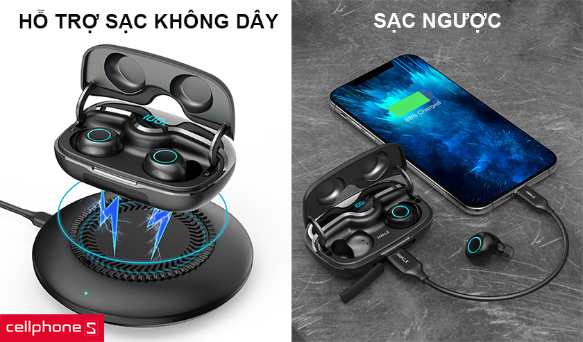 Hỗ trợ sạc ngược cùng sạc không dây