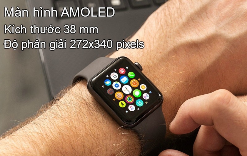 Màn hình AMOLED có kích thước 38 mm và độ phân giải 272x340 pixels