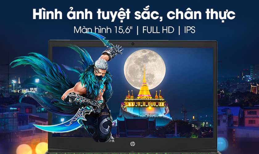 Màn hình 15.6 inch FullHD, tấm nền IPS chống chói