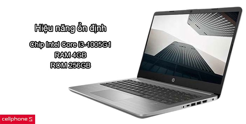 Hiệu năng ổn định với chip Intel Core i3-1005G1, RAM 4GB