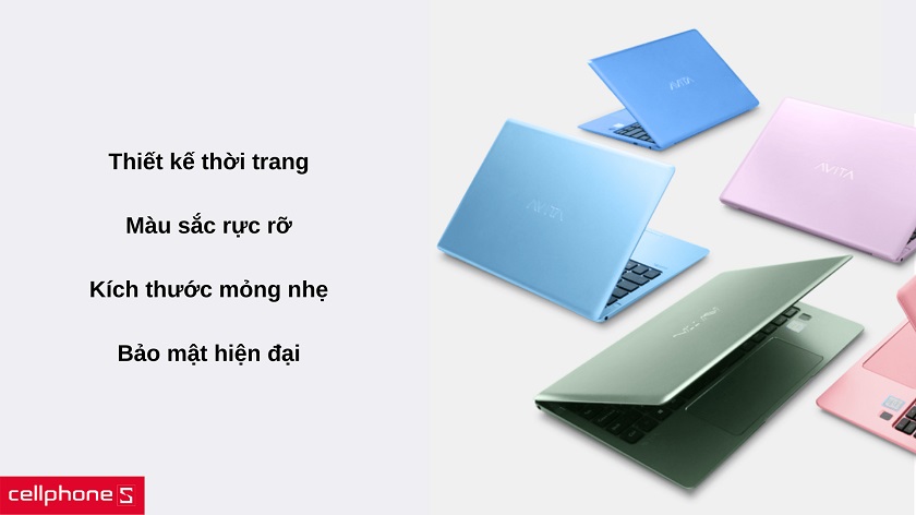 Laptop Avita với nhiều thiết kế, màu sắc