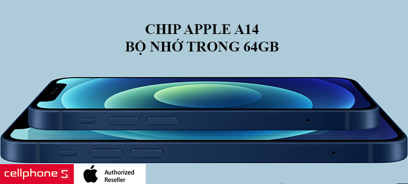 Trang bị chip Apple A14 và RAM 4GB, ROM 64GB