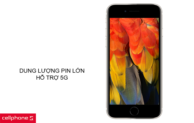 Pin dung lượng lớn, hỗ trợ sạc nhanh công suất 20W, hỗ trợ 5G